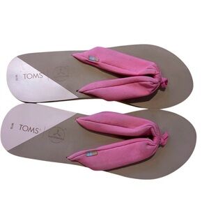 2/$40 TOMS Women's Earthwise Pink Sandals with Fabric Y-Strap NWOT Size 10